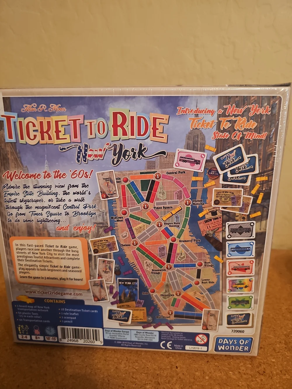 Ticket to Ride New York Board Game - Days of Wonder - Blue/Yellow Artwork